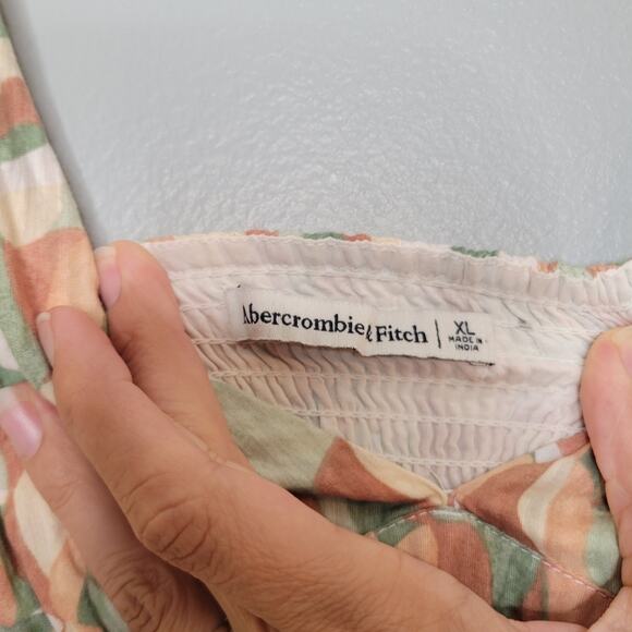 Abercrombie & Fitch Maxi Dress Women's Size‎ XL Knotted Tiered 100 Cotton Summer - Picture 3 of 11